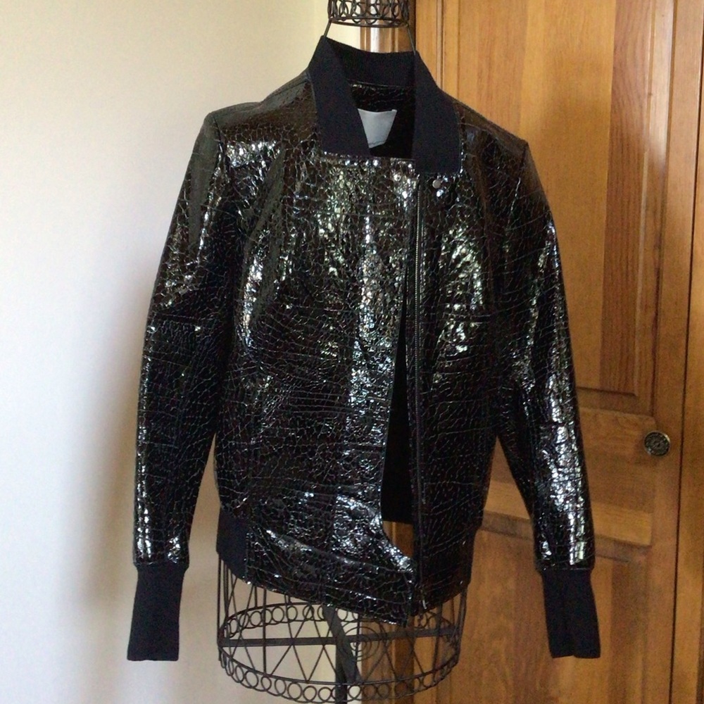 3.1 Philip Lim Goat Leather Jacket, black, New, Size 0 - Picture 3 of 10